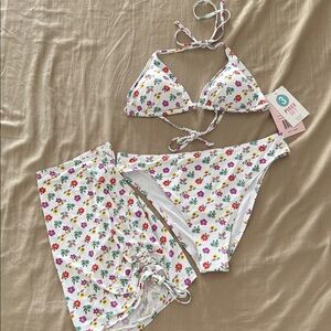 YMI Floral 3 piece Bikini Set